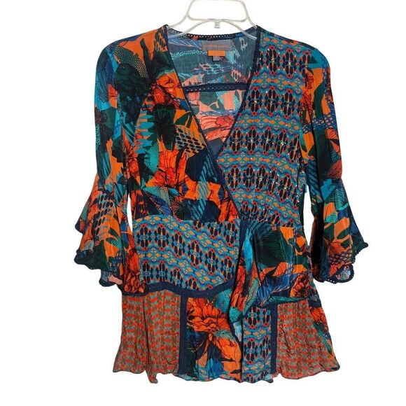 Bhanuni by Jyoti CELESTINE EMBROIDERED BLOUSE Sz. S - Picture 4 of 9